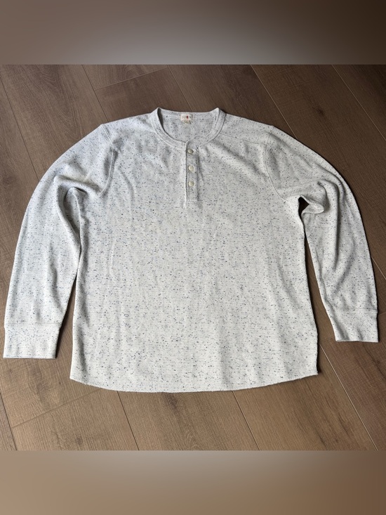 J Crew Oarsman Other - J Crew Men’s Oarsman Henley Pullover Sweater Size Large Light Grey Blue Speckles